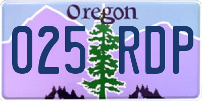 OR license plate 025RDP