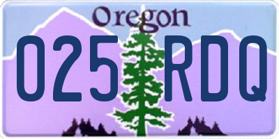 OR license plate 025RDQ