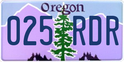OR license plate 025RDR