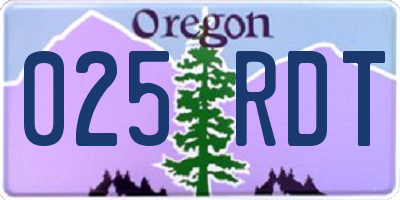OR license plate 025RDT