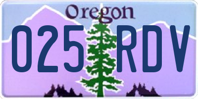 OR license plate 025RDV