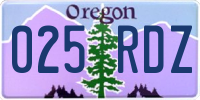 OR license plate 025RDZ