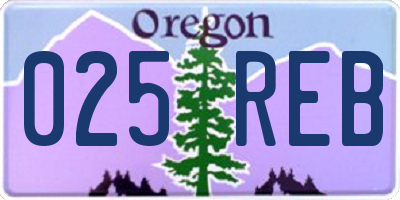 OR license plate 025REB