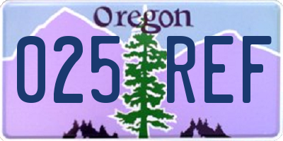 OR license plate 025REF