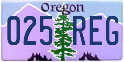 OR license plate 025REG