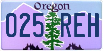 OR license plate 025REH