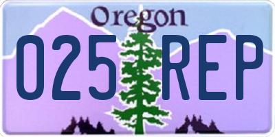 OR license plate 025REP