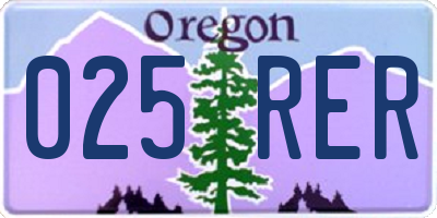 OR license plate 025RER