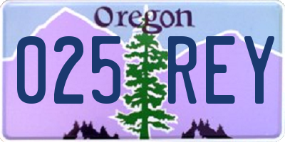 OR license plate 025REY