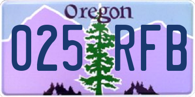OR license plate 025RFB