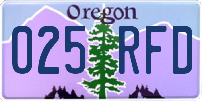 OR license plate 025RFD