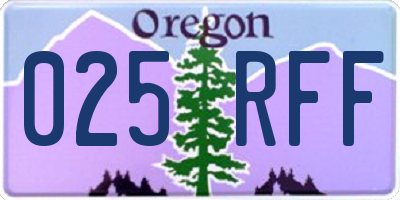 OR license plate 025RFF