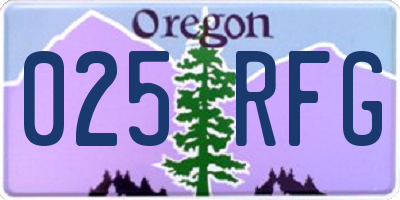 OR license plate 025RFG