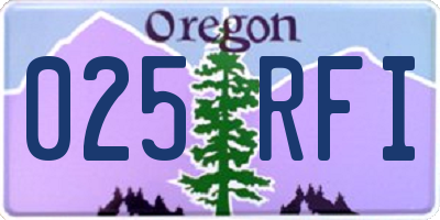 OR license plate 025RFI