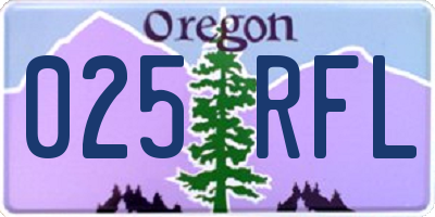 OR license plate 025RFL