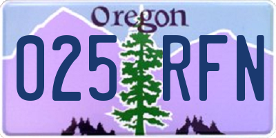 OR license plate 025RFN