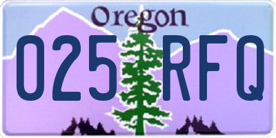 OR license plate 025RFQ