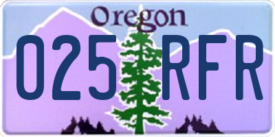 OR license plate 025RFR