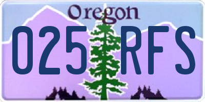 OR license plate 025RFS