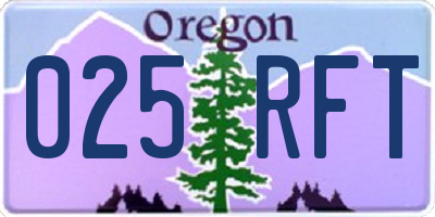 OR license plate 025RFT
