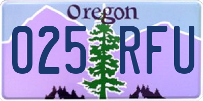 OR license plate 025RFU