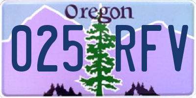 OR license plate 025RFV