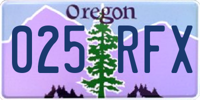 OR license plate 025RFX