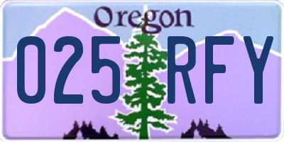 OR license plate 025RFY