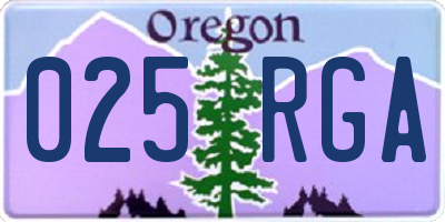 OR license plate 025RGA