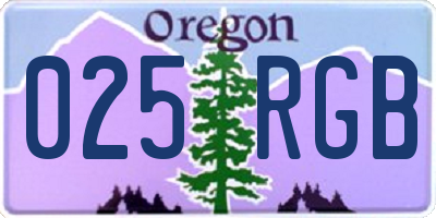 OR license plate 025RGB