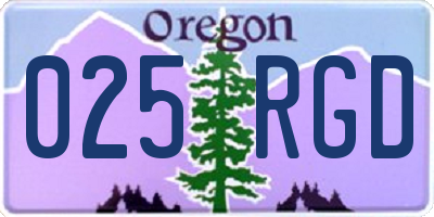 OR license plate 025RGD