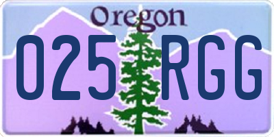 OR license plate 025RGG