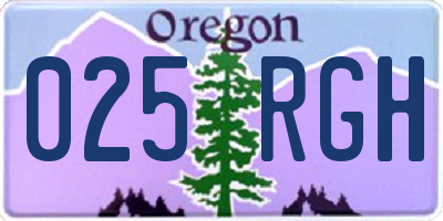 OR license plate 025RGH