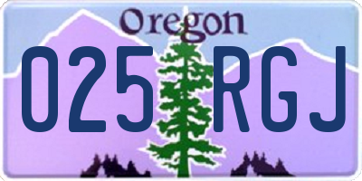 OR license plate 025RGJ