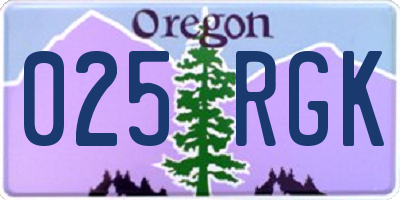 OR license plate 025RGK