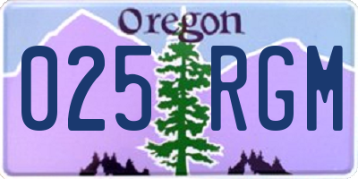 OR license plate 025RGM