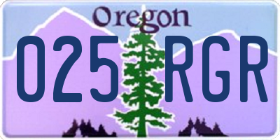 OR license plate 025RGR