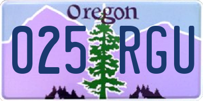 OR license plate 025RGU