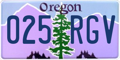 OR license plate 025RGV