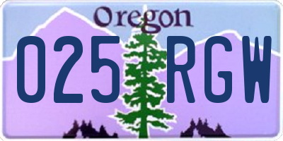 OR license plate 025RGW