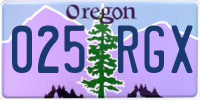 OR license plate 025RGX