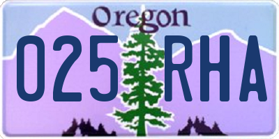 OR license plate 025RHA