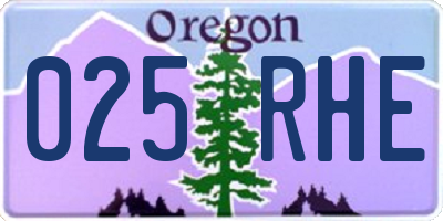 OR license plate 025RHE