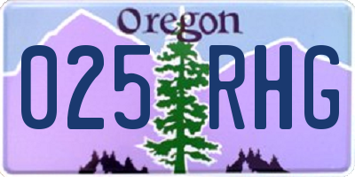 OR license plate 025RHG