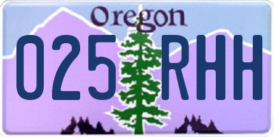 OR license plate 025RHH