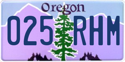 OR license plate 025RHM