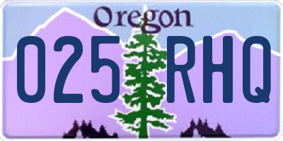 OR license plate 025RHQ