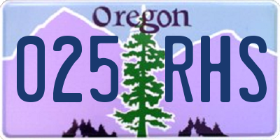 OR license plate 025RHS