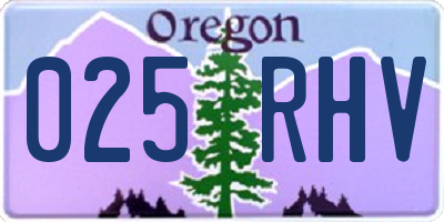 OR license plate 025RHV