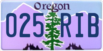 OR license plate 025RIB